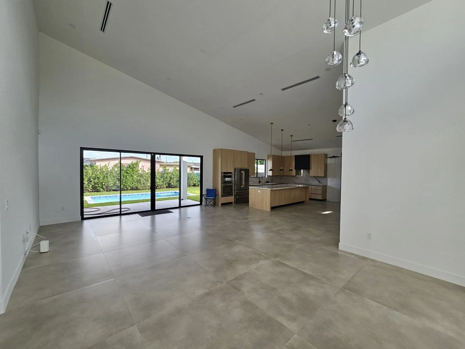 Open-concept interior, design and planning stage