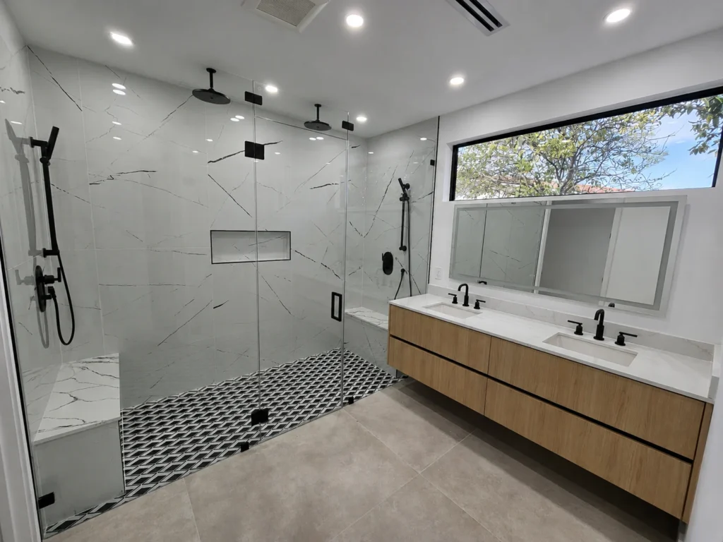 Marble bathroom transformation in Miami